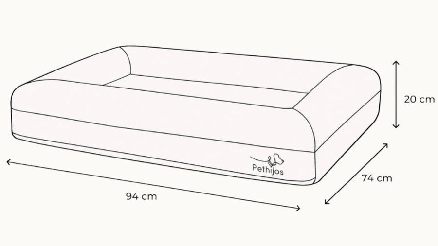 Diagrama de medidas de la cama