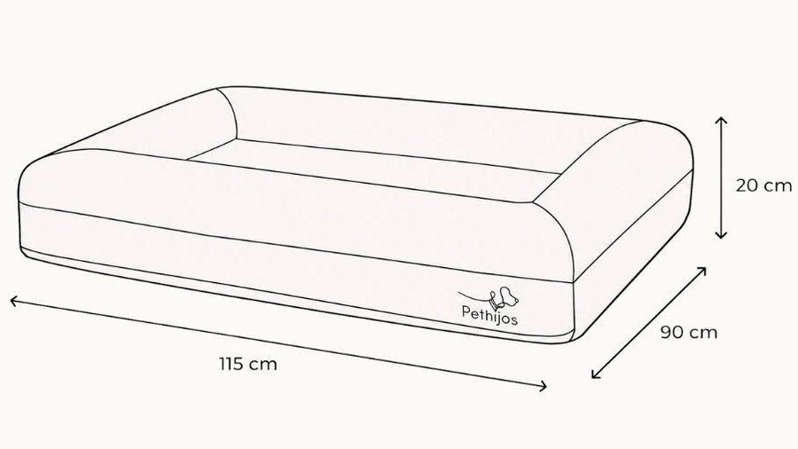 Diagrama de medidas de la cama