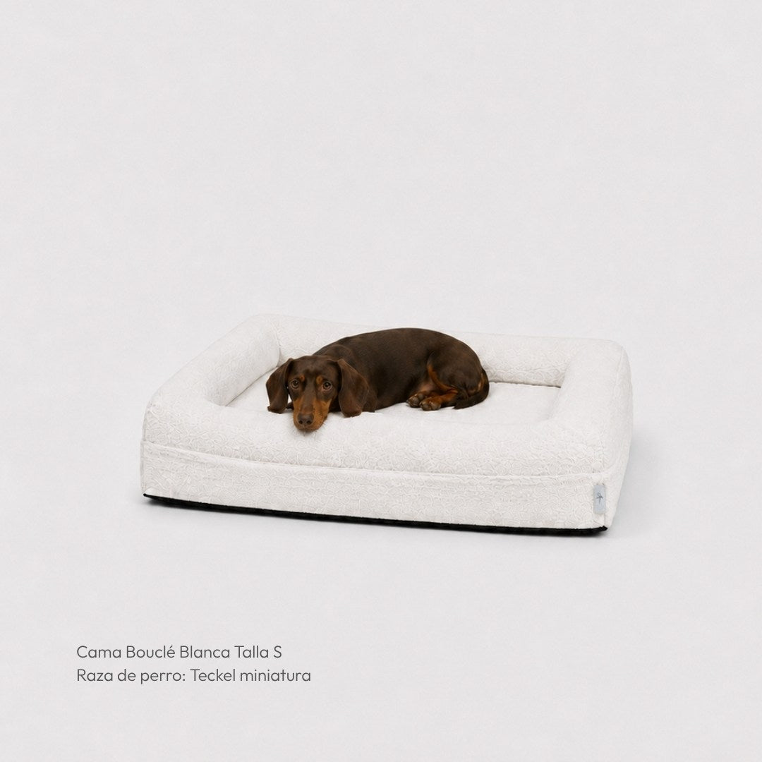 Cama Ortopédica Viscoelástica – Bouclé Blanca