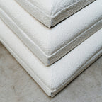 Pethijos Espana - Camas para perros ortopedicas viscoelasticas - funda modelo boucle blanca, costura de cerca