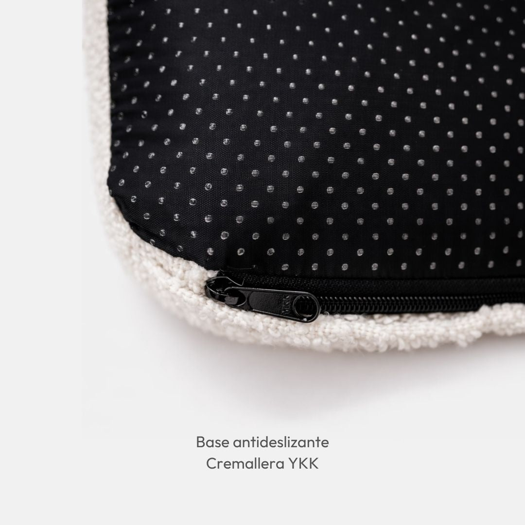 Pethijos Espana - Camas para perros ortopedicas viscoelasticas - modelo boucle blanca cremalleraykk base antideslizante