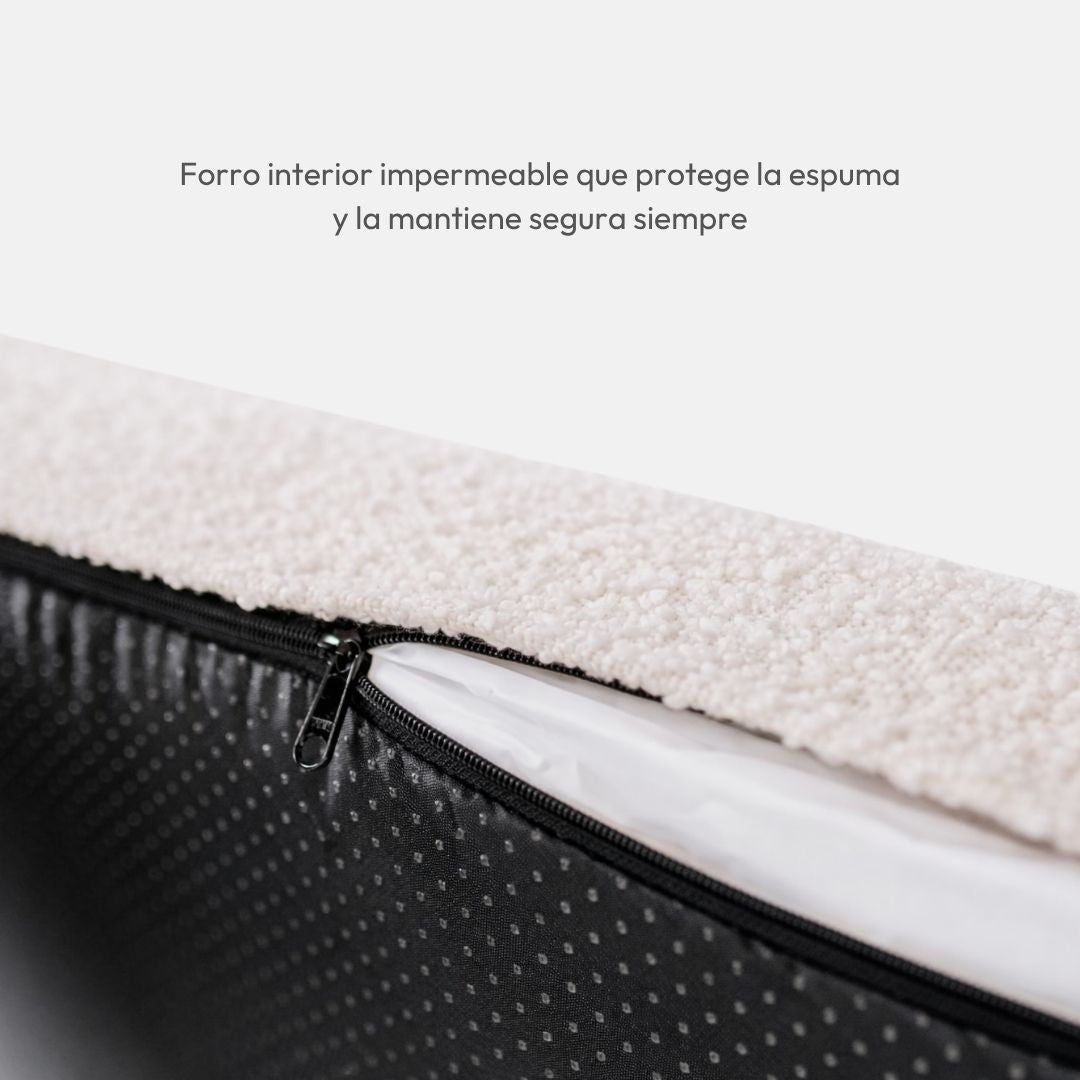 Pethijos Espana - Camas para perros ortopedicas viscoelasticas - modelo boucle blanca forro interior impermeable